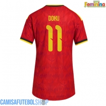 Camisa de time de futebol Bélgica Jeremy Doku #11 Replicas 1º Equipamento Feminina Mundo 2026 Manga Curta